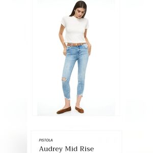 Pistola Women's Audrey Mid-Rise Blue Skinny Jeans, Sz 27. New Radiate. Eco
